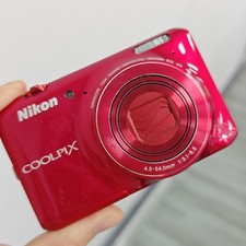 Nikon COOLPIX S6400 red 16.0MP Digital Camera W/Charger Battery English 90 New