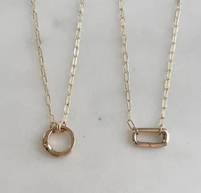 Gold Carabiner Necklace Gold Chain Necklace Charm Keeper Necklace For Women Gift
