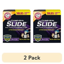 (2 Pack) Arm & Hammer Clump & Seal Slide Multi-Cat Cat Litter, 38 lb 0.66 per pound