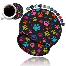 Ergonomic Mouse Pad Wrist Support and Coasters Set, Cute Wrist Rest Pad with ...