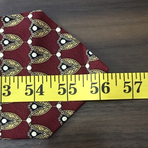 Cravatta uomo Valentino 100% seta fatta a mano in Italia geometrica rosso/giallo/blu - Foto 9 di 9