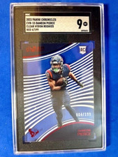 Dameon Pierce 2022 Panini Chronicles Clear Vision Red /199 RC SGC 9 - Texans