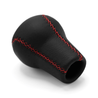 Genuine Leather 5-Speed Shift Knob – For Ford Mustang Cobra (1979-2004) Red Stitch, M12x1.75