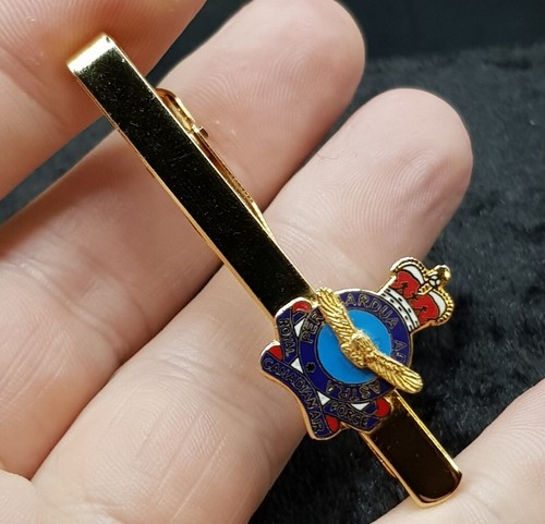 Vintage Gold Plated Enamel Royal Canadian Air Force Tie Bar Clip - Military - Picture 2 of 7