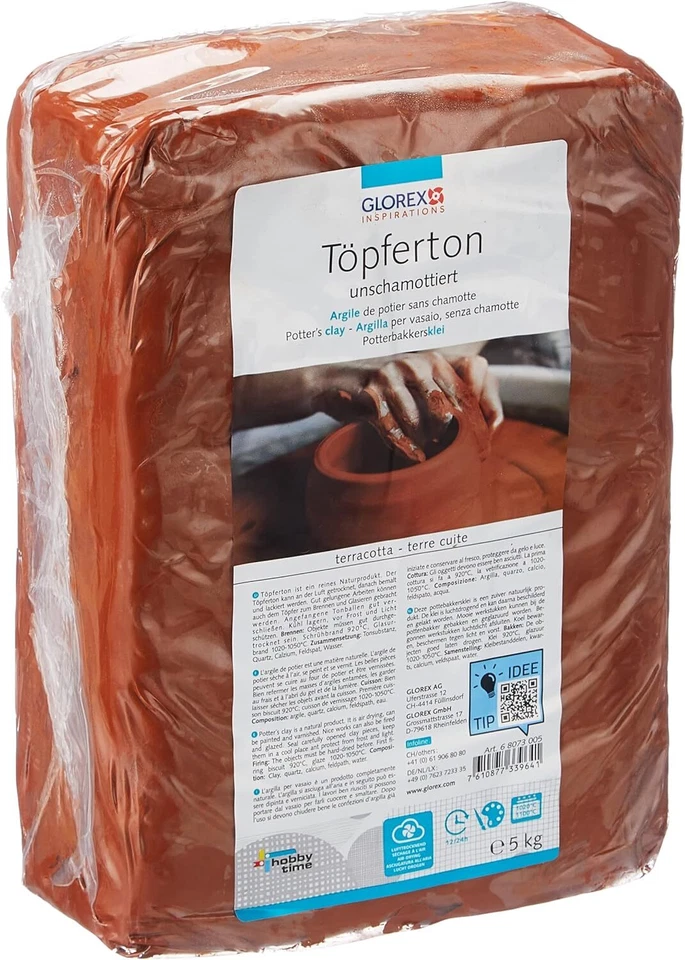 GLOREX TONO ALFARERO 5 kg alfarero terracota modelado sin camota endurecimiento al aire inflamable