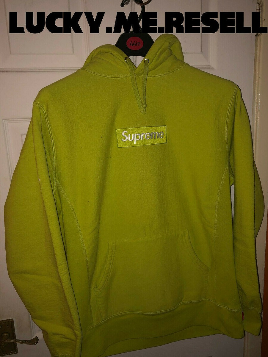 Supreme Acid Green Box Logo Hooded Sweatshirt Pullover FW12 Supreme Acid Green Box Logo Hooded Sweatshirt Pullover FW12