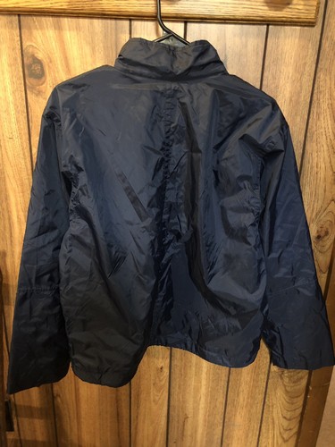 NIKE BOYS 1/4 Zip Pullover LinedWindbreaker Nylon Jacket Navy Blue M/L. Runs Big - Picture 3 of 4