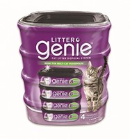 Litter Genie Standard Refill Cartridge For Cat Litter Disposal System, Pack Of 4 Litter Genie Standard Refill Cartridge For Cat Litter Disposal System, Pack Of 4