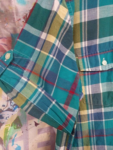 Tommy Hilfiger Button Up blau, grün kariert Knopfmanschetten Herren Gr. L schwer zu finden - Bild 5 von 8