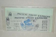 O scale dry transfer decals Clover House 9206-02 Pacific Fruit Express reefer