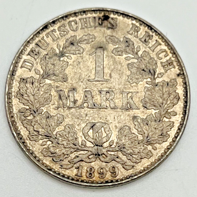1899 J Germany 1 Mark KM#14 Silver .900 Scarce Low Mintage Empire