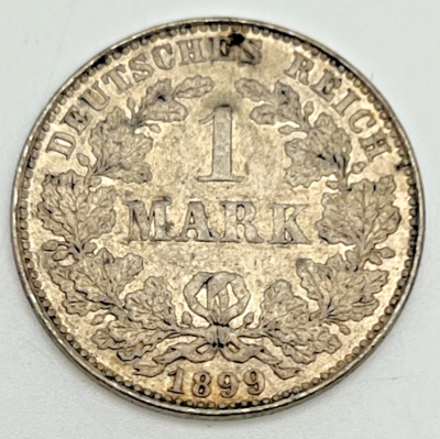 1899 J Germany 1 Mark KM#14 Silver .900 Scarce Low Mintage Empire