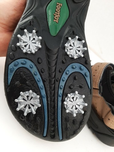 FootJoy Golf Sandalen Leder weich Spike Riemen 48786 braun Schuhe Stollen Gr. 8M SCHÖN - Bild 9 von 12