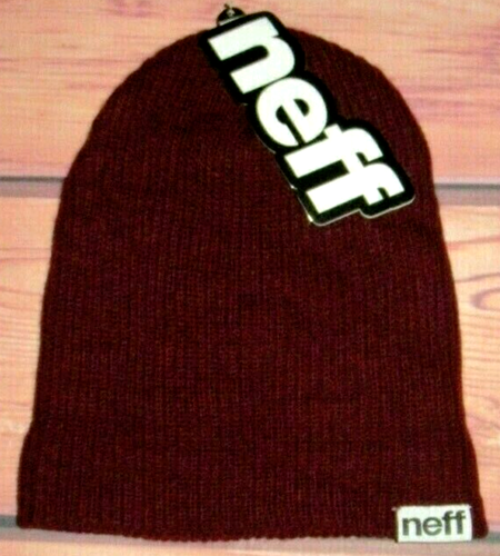 MENS NEFF MAROON BEANIE HAT ONE SIZE | eBay