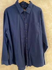 Mens Long Sleeve Dark Blue Vanheusen Dress Shirt Xxl