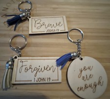 3 Piece Wooden Keychains