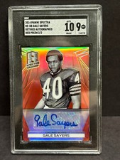 2014 Spectra Red Prizm Retired GALE SAYERS SGC MINT 9 AUTO 10 Bears 2/2
