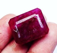 Natural Red Beryl Loose Gemstone 33.35 Ct Certified Emerald Shape