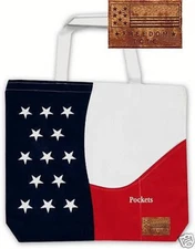 Embroidered Freedom American  Flag Canvas Tote Bag
