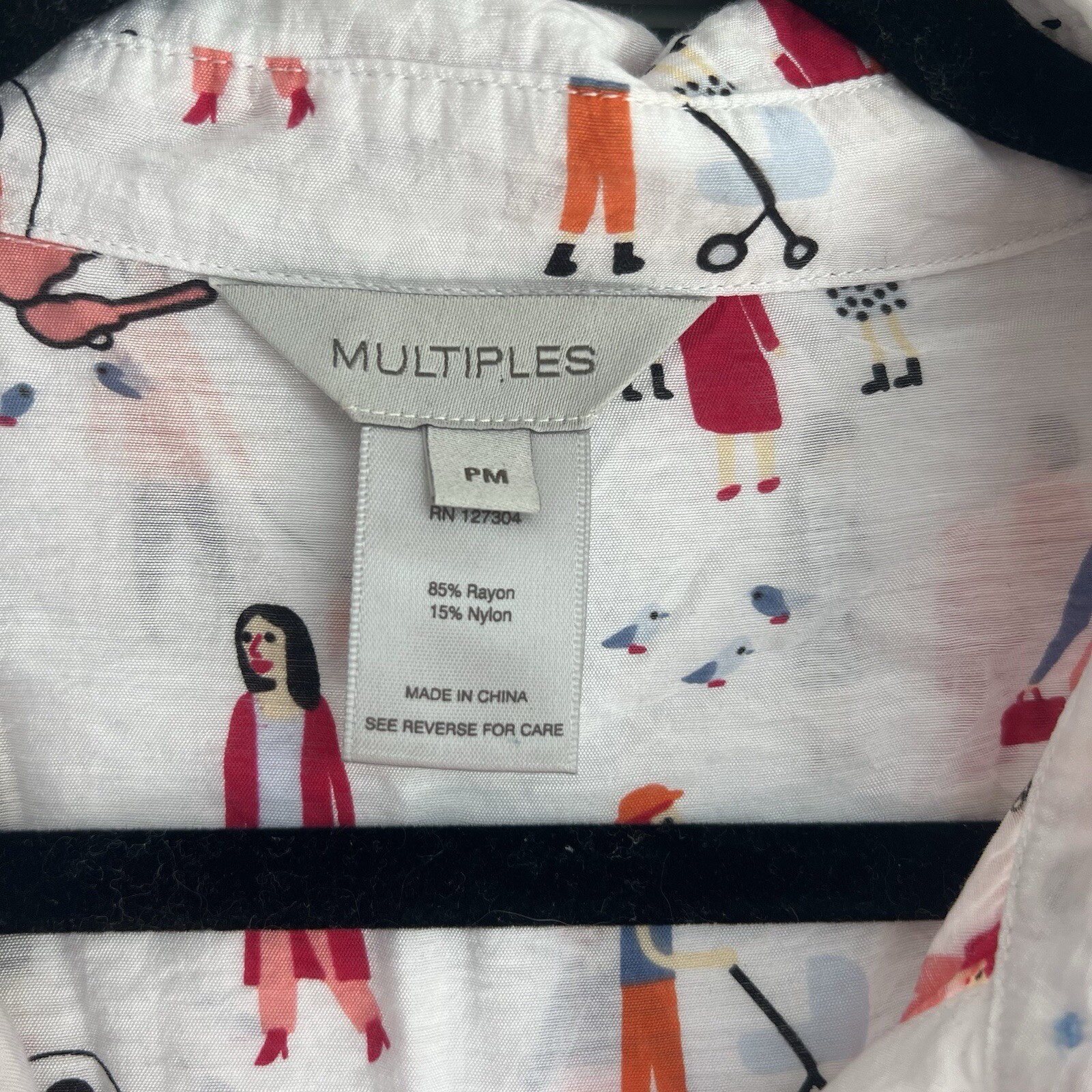 Multiples PM Unique Top With Rectangle Buttons Pe… - image 6