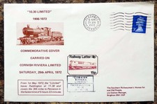 GB 1972 Cornish Riviera Ltd Railway Letter with Cancellation Used GM654