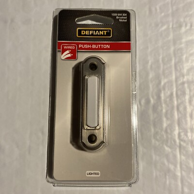 Defiant Wired Lighted Push Button Doorbell (Brushed Nickel) 1004 644 ...