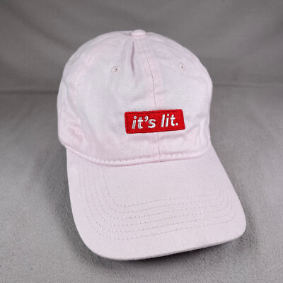 Its Lit Hat Unisex Pink Strapback Dad Cap Embroidered Hype Minimal