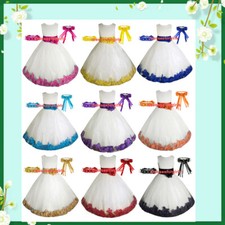 Free Matching Hair Wreath Flower Girl Dress Pageant Holiday Easter Wedding Dress