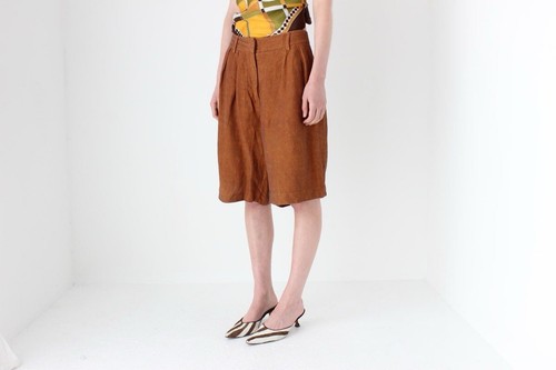 Ladies Bronze/Copper Colour Sisley Long Shorts Size Uk 10 - Picture 4 of 7