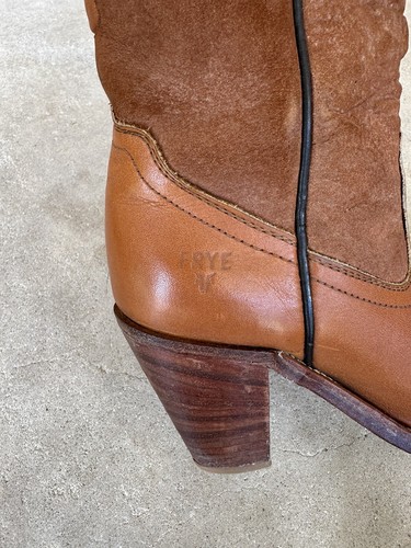 1980s Vtg FRYE Cowgirl Russet Leather Western Boots 6 B Cowgirl High Heel Cowboy - Picture 4 of 16