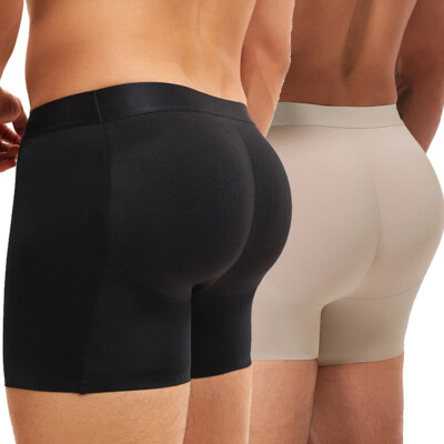 Men Butt Lifter Padded Underwear Boxer Briefs Booty Hip Enhance