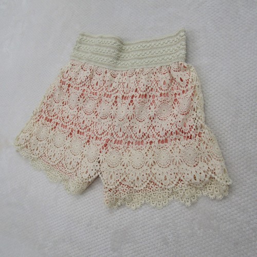 Girls Beige Orange Shorts Size Large Casual Preppy Chic - Picture 2 of 10