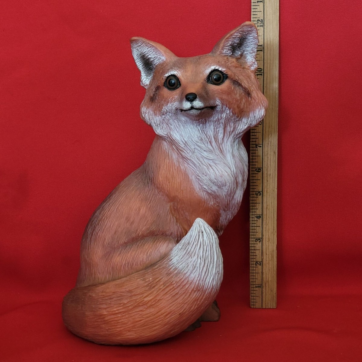 VTG Art Line Red Sitting Fox Resin Garden Yard Statue Animal