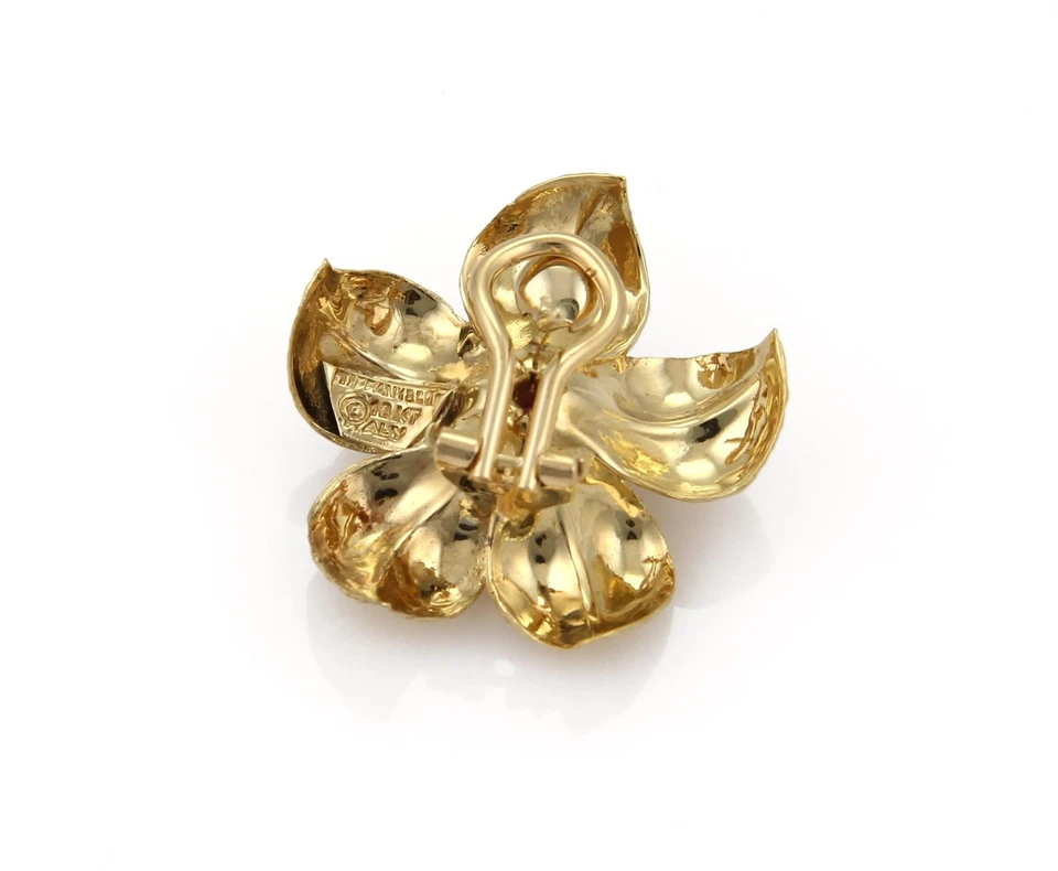 Tiffany & Co. Diamond Ruby 18k Yellow Gold Flower Post Clip Earrings - Image 4 of 4