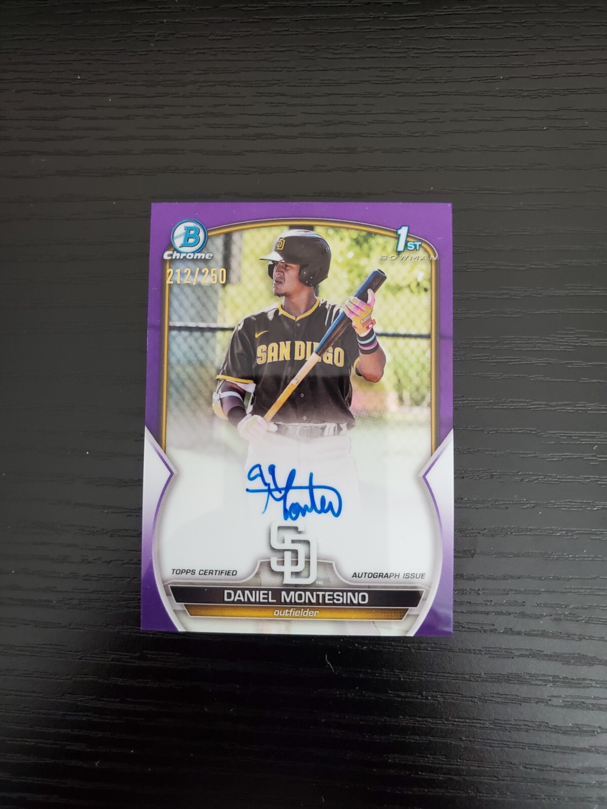 Daniel Montesino - 2023 Bowman Chrome Autograph 1st Bowman - PURPLE AUTO /250
