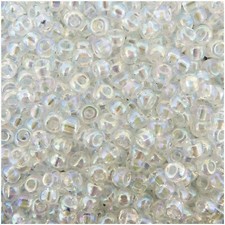 Miyuki Round Seed Beads, Size 8/0, Crystal AB, Bulk 50 Grams, 8-250