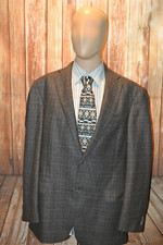 Hart Shaffner Marx Men Wool Check Pattern Partial Lining Sports Coat Sz 44L
