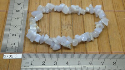 Baroque bracelet BLUE CHALCEDONY 18 cm rolled stones lithotherapy chips reiki