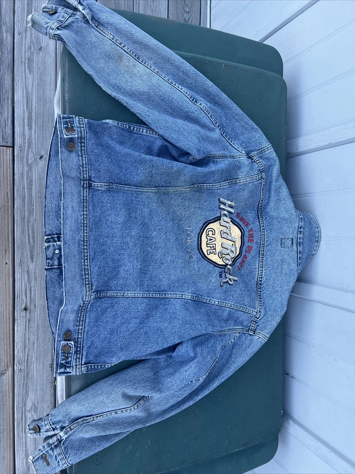 Chaqueta Denim Hard Rock Café De Colección TOKIO 90s Bordada Premium Old School Foto 4 de 4