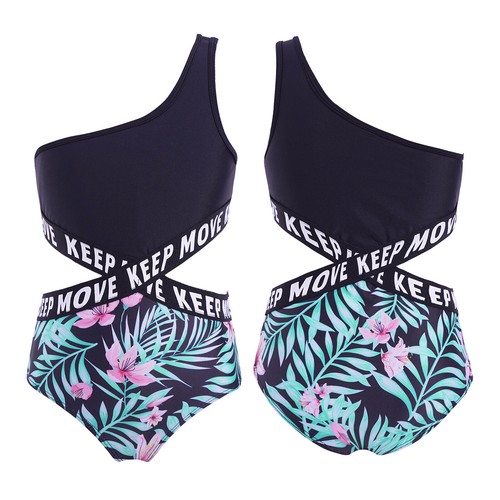 Girls One-Piece Leotard Bodysuit Park Swimsuit Water Diving Printing Surfing - Picture 49 of 99