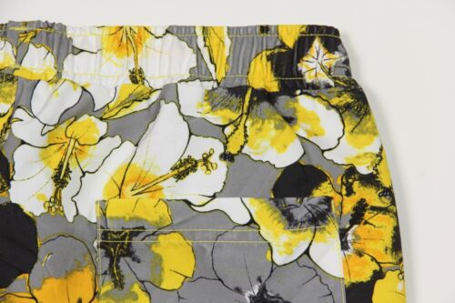 Men's HUGO BOSS Black Yellow Gray Floral Swim Trunks Swimsuit Small S NWT NEW - Picture 4 of 6
