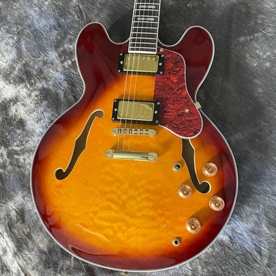 Sunburst Quilted Maple Top ES-339 Electric Guitar Right-Handed Semi-Hollow