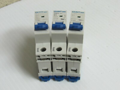 LOT OF 3 CHINT CIRCUIT BREAKER E218757 NB1-63 D1 1 POLE 5000 A AMP 277VAC USED
