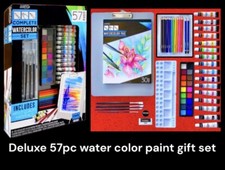 57pc Complete Watercolor Paint Gift Set:Drawing Board,watercolor,palette More