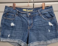 Old Navy Boyfriend Jean Shorts Women's Size 4 Mid Rise Stretch Denim Blue