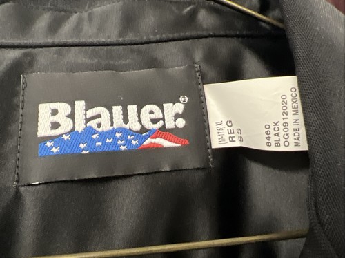 Blauer 8460 Mens Short Sleeve Wool Blend Black XL REG SS ( 17-17.5) - Picture 2 of 5