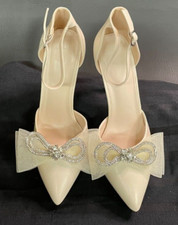 Womens Pointy Toe Bowknot Rhinestones High Stiletto Heels Party Shoes sz 9