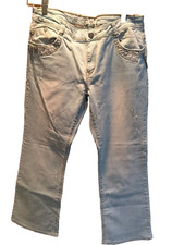 CACHE WOMEN'S LIGHT BLUE JEANS WITH RHINESTONES AND SEQUINS SIZE 10 NEW