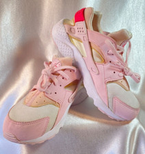 Nike Air Huarache Run Low Pink  White Youth Size 3Y Adorable Shoes
