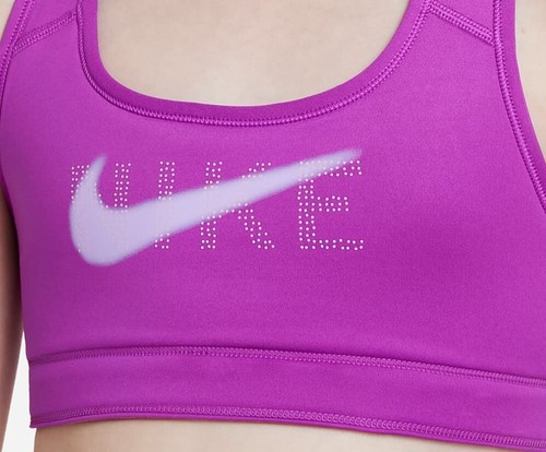 NEW Nike Swoosh Pink Kids Reversible Training Sports Bra DV3295-551 Girls L - Picture 7 of 8